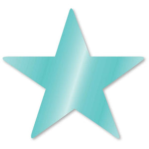 Decorations - Cutouts Robin's Egg Blue Foil Star Cutouts 12cm 5pk