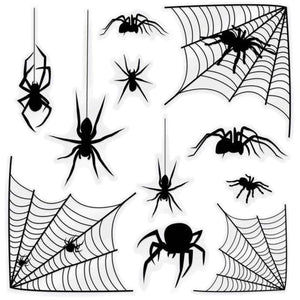 Decorations - Cutouts Spider & Spider Web Silhouette 11pk