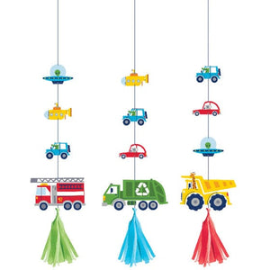 Decorations - Cutouts Transportation Time Hanging Cutouts 91cm 3pk