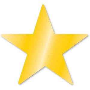 Decorations - Cutouts Yellow Sunshine Foil Star Cutouts 12cm 5pk