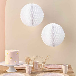 Decorations - Decorative Fans, Pom Poms & Lanterns Ditsy Daisy Honeycomb Decorations 2pk