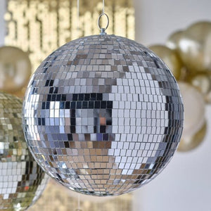 Decorations - Decorative Fans, Pom Poms & Lanterns Gold Party Silver Disco Ball Large 30cm Each