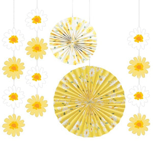 Decorations - Decorative Fans, Pom Poms & Lanterns Sweet Daisy Hanging Decorations 5pk