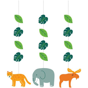 Decorations - Decorative Fans, Pom Poms & Lanterns World Adventure Hanging Decorations 3pk