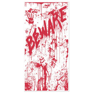 Decorations - Door Covers & Curtains Bloody Splatters Beware Door Cover 76cm x 152cm Each