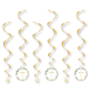 Decorations - Hanging Swirls Botanical Celebration Spiral Swirls Hanging Decorations FSC 6pk