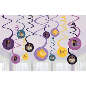 Decorations - Hanging Swirls Disney Wish Paper Spirals FSC 12pk