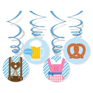 Decorations - Hanging Swirls Oktoberfest Hanging Swirl Decorations 80cm 4pk