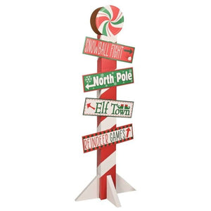 Decorations - Props 3-D North Pole Directional Post Prop 146cm x 50cm Each