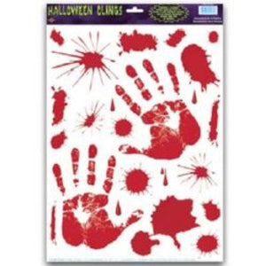 Decorations - Props Bloody Hands Window Clings 30cm x 43cm Sheet