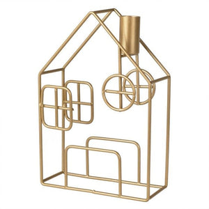 Decorations - Props Cosy Copper Gold Metal House Candle Holder Each