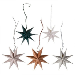 Decorations - Props Cosy Copper Paper Star Tree Decorations FSC 9cm 5pk