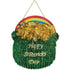 Happy St Patrick's Day Tinsel Hanging Pot of Gold Decoration 40cm x 36cm Each