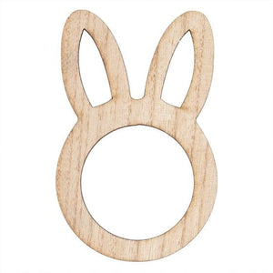 Decorations - Props Hey Bunny Wooden Bunny Napkin Rings FSC 6pk