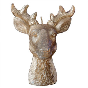Decorations - Props Merry & Bright Gold Stag Candle 16.4cm x 13.8cm Each