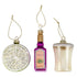 Merry & Bright Novelty Tequila Set Hanging Tree Decorations 10cm x 3cm 3pk