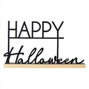 Decorations - Props Pumpkin Spice Metal Happy Halloween Sign 29.9cm x 15.6cm Each