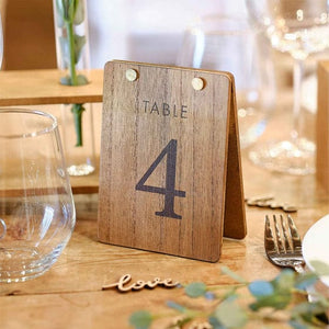 Decorations - Props Rustic Romance Wooden Tent Table Numbers 13.6cm x 10cm 12pk