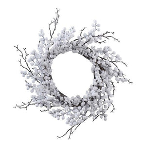 Decorations - Props White Christmas Berry Christmas Door Wreath 45cm Each