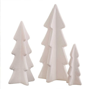 Decorations - Props White Christmas Ceramic Christmas Tree Decorations 3pk