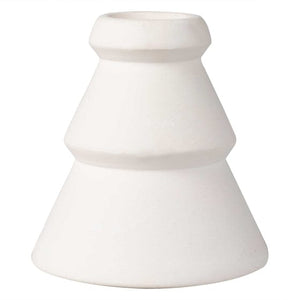 Decorations - Props White Christmas Ceramic Tree Candle Holder 8cm x 7.5cm 2pk