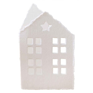 Decorations - Props White Christmas Cotton Paper House Place Cards 7.7cm x 9.9cm 10pk