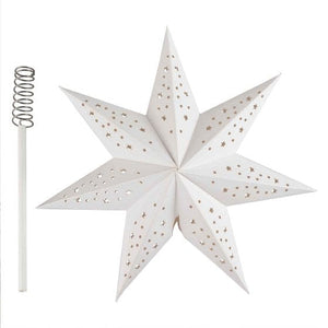 Decorations - Props White Christmas Paper Star Tree Topper FSC 15cm x 15cm Each