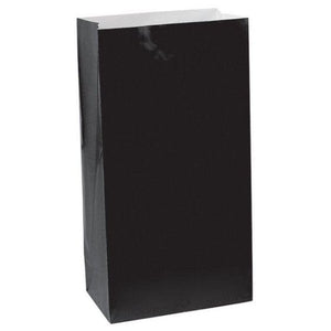 Games & Favors - Favor Boxes, Treat & Loot Bags Black Large Paper Treat Bags 25cm x 13cm 12pk