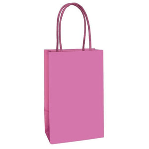 Games & Favors - Favor Boxes, Treat & Loot Bags Bright Pink Paper Kraft Bags FSC 8pk