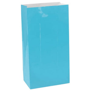 Games & Favors - Favor Boxes, Treat & Loot Bags Caribbean Blue Large Paper Treat Bags 25cm x 13cm 12pk