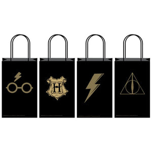 Games & Favors - Favor Boxes, Treat & Loot Bags Harry Potter Mixed Design Kraft Bags FSC 8pk