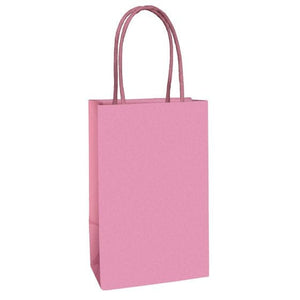 Games & Favors - Favor Boxes, Treat & Loot Bags New Pink Paper Kraft Bag FSC 21cm x 13cm x 8cm 8pk