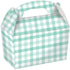 Pastel Mint Gingham Paper Treat Box 4pk
