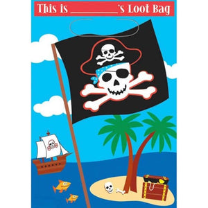 Games & Favors - Favor Boxes, Treat & Loot Bags Pirate Party Folded Loot Bags 8pk