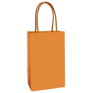 Games & Favors - Favor Boxes, Treat & Loot Bags Pumpkin Orange Paper Kraft Bag FSC 21cm x 13cm x 8cm 8pk