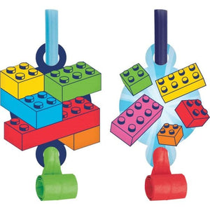 Games & Favors - Noise Makers, Poppers, Strings Block Bash Blowouts with Medallions 8pk