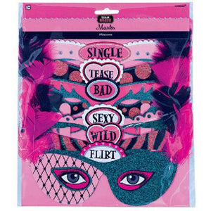 Games & Favors - Party Hat & Mask Bachelorette Paper Mask 6pk