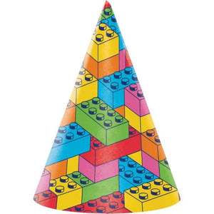 Games & Favors - Party Hat & Mask Block Bash Party Hats 8pk