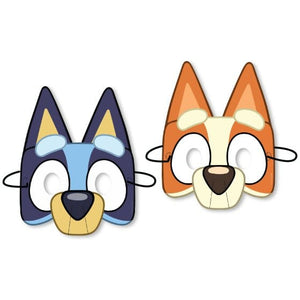 Games & Favors - Party Hat & Mask Bluey Paper Masks 17.4cm x 16.2cm 8pk