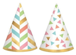 Games & Favors - Party Hat & Mask Confetti Fun Mini Cone Hats 10cm 12pk