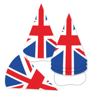 Games & Favors - Party Hat & Mask Patriotic British Flag Cone Hats FSC 17cm 6pk