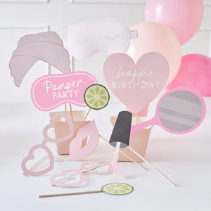 Games & Favors - Photo Props & Fun Signs Pamper Party Photobooth Props 10pk