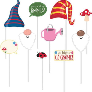 Games & Favors - Photo Props & Fun Signs Party Gnomes Assorted Design Photo Booth Props 25cm 10pk