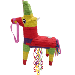 Games & Favors - Pinatas & Party Game Rainbow Donkey 3D Shape Pull String Pinata 39cm x 57cm x 15cm Each