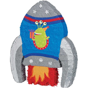 Games & Favors - Pinatas & Party Game Spaceship 2D Shape Pinata 44cm x 7cm x 54cm Each