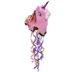 Games & Favors - Pinatas & Party Game Unicorn 3D Shape Pull String Pinata FSC 39cm x 47cm x 15cm Each