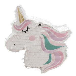 Games & Favors - Pinatas & Party Game Unicorn Head 2D Shape Pull String Pinata FSC 41cm x 9cm x 34.5cm Each