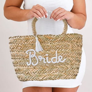 Props - Baskets & Bags Hen Party Woven Bride Bag 39cm x 42cm x 15cm Each