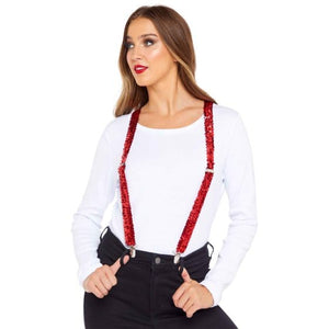 Suspenders, Ties & Belts - Suspenders Red Sequin Braces