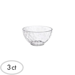 Tableware - Bowls Clear Hammered Look Premium Bowls 369ml 3pk